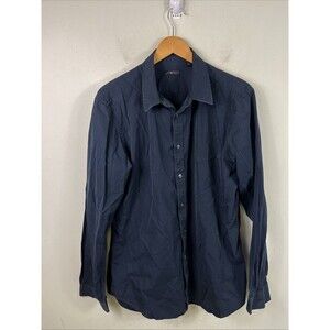 Uniqlo +J Jil Sander Mens Black Button Down Shirt Long Sleeve Size XL